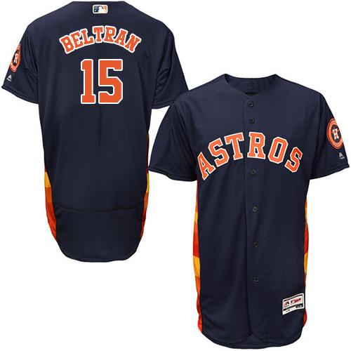Astros #15 Carlos Beltran Navy Blue Flexbase Authentic Collection Stitched MLB Jersey - Click Image to Close